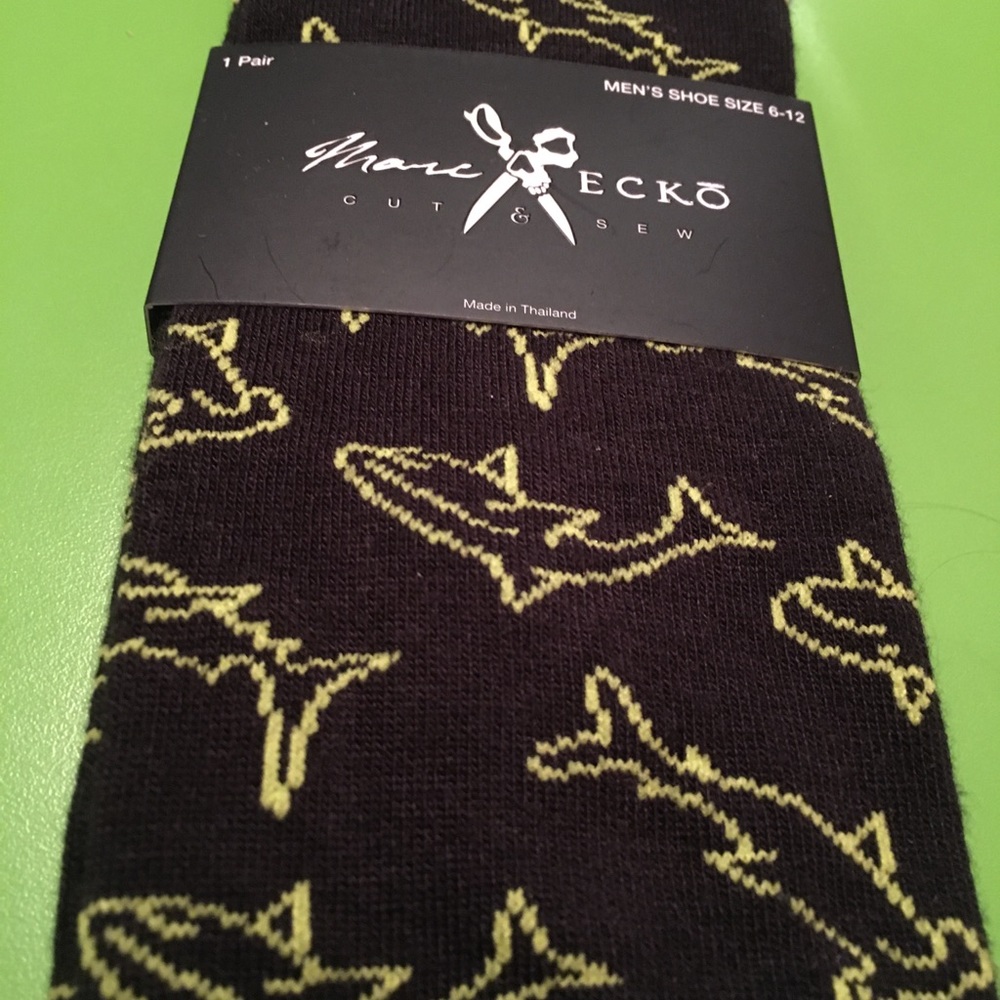 Mens socks SHARK Marc Ecko NEW novelty fishing boating ocean coast